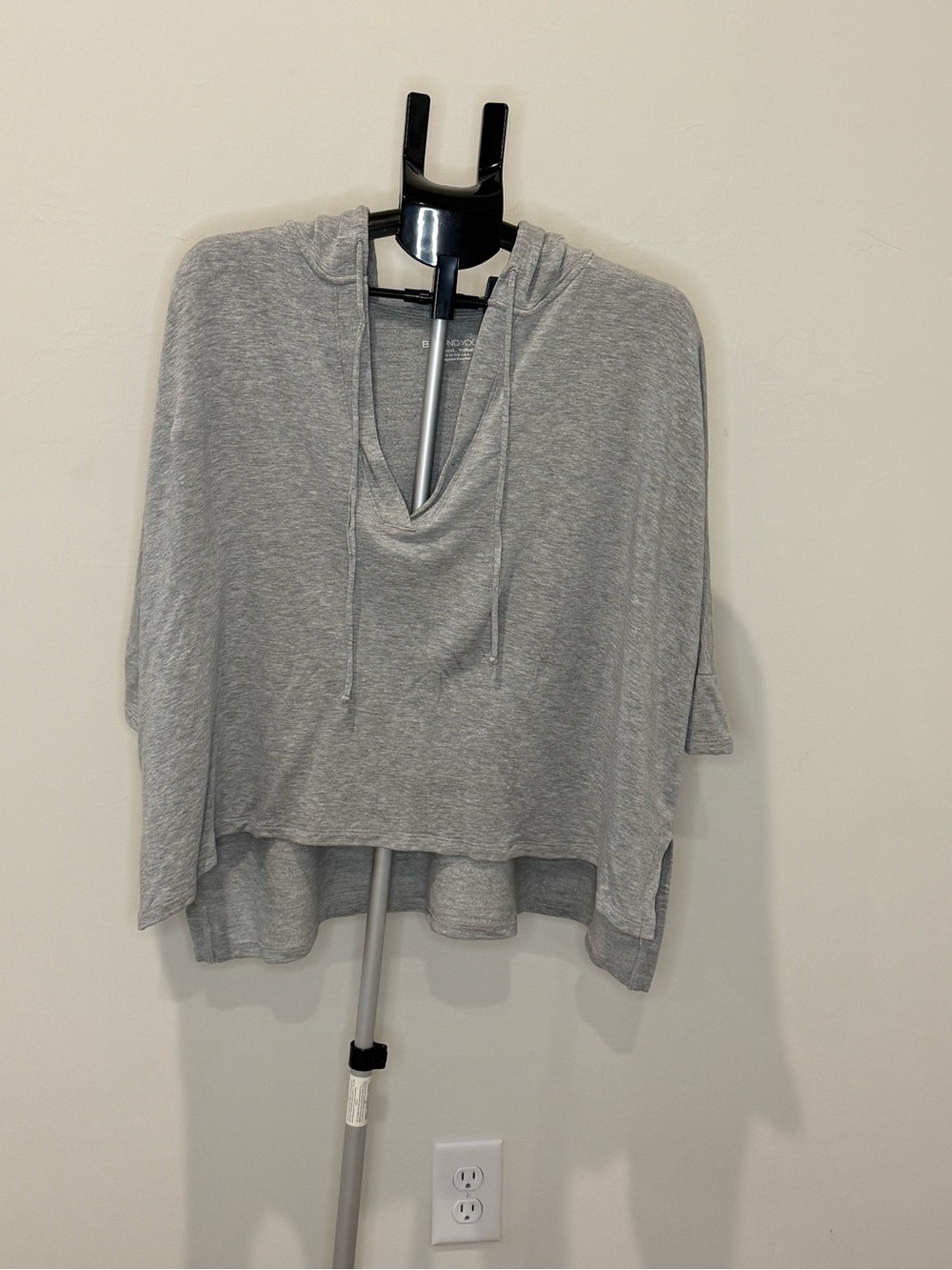 Light Gray Women's Hooded Draped Top
